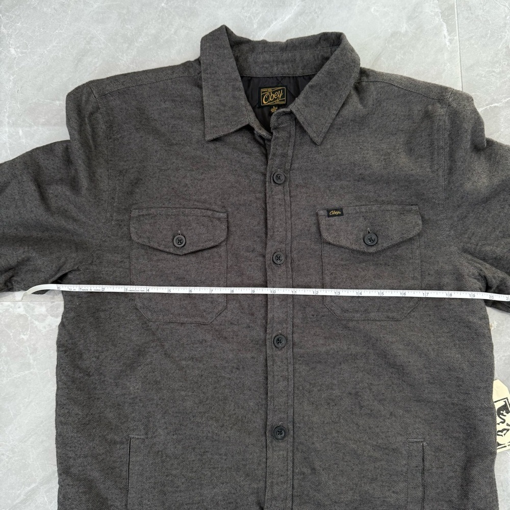 Men’s Obey Field Master Quilted Lined Flannel Button Up Jacket Size Small - Picture 15 of 16